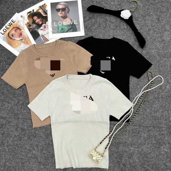 

women's sweaters designer milan runway spring summer brand same style sweater short sleeve crew neck striped pullover womens xbuu, White;black