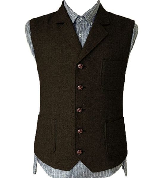 

mens vests tailored brown herringbone mens waistcoat 3 big pockets customized color size vneck vest wedding clothing dinner party wear 23031, Black;white