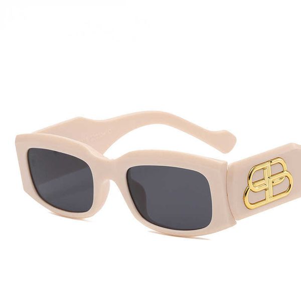 

designer sunglasses fashion glasses women small frame square letter double b eyegalsses personalized eyewear rectangle 100% uv blocking, White;black