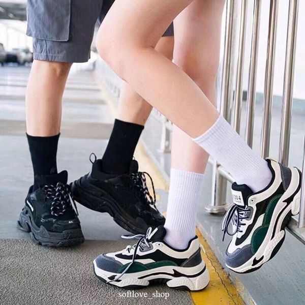 

fashion sports men's socks classic hook brand medium tube solid men women basketball sweat absorbing breathable short boat sock luxury, Black