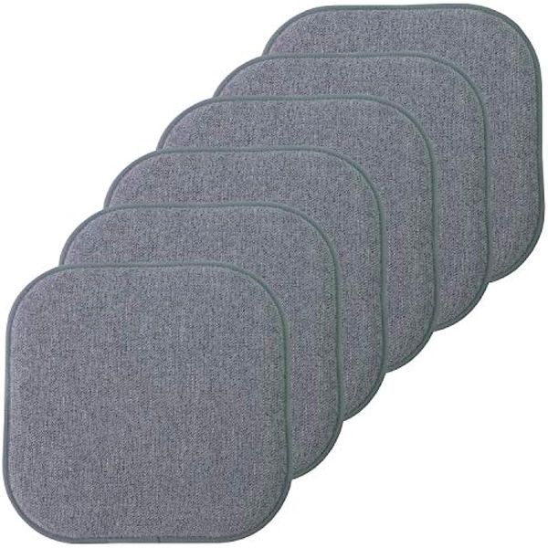 

sweet home collection chair cushion memory foam pads honeycomb pattern slip non skid rubber back rounded square 16 x 16 seat cover 6 pack al