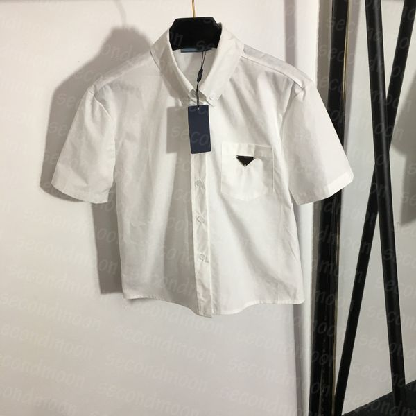 

short sleeve t shirt women breathable white tees metal badge t shirts spring summer tee
