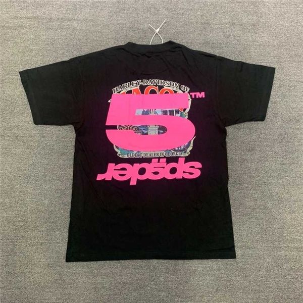 

men's t-shirts 2022ss young thug sp5der 555555 t-shirt men women puff print spider web pattern t shirt tees w0314, White;black