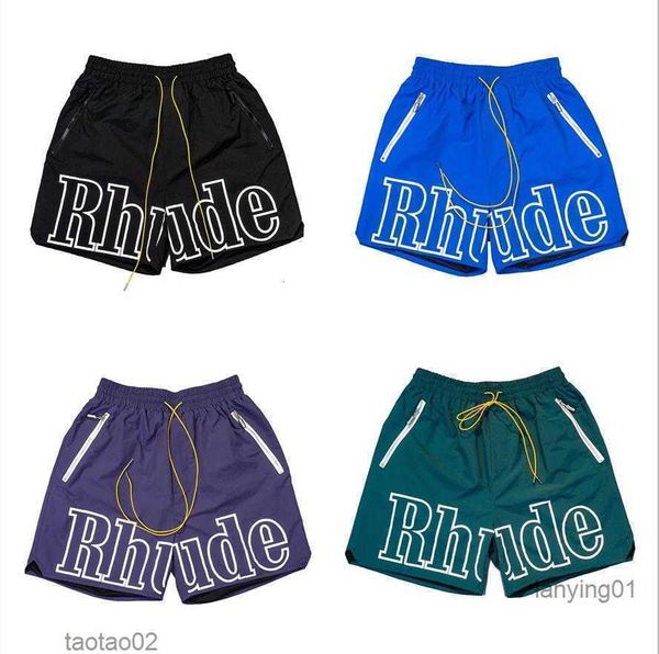 

mens summer rhude designer shorts swimming hip hop high street sports print fashion rh training beach short men elastic waist running2yso, White;black