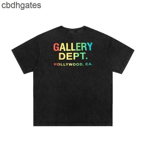 

fashion 22ss dept letter shirts mens 2023 american galleryes brand wash t shirt short sleeve t-shirt men women high street half uwct, White;black