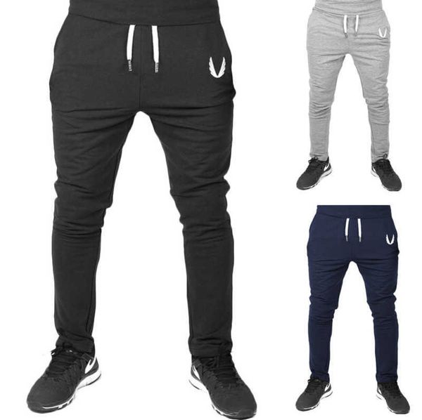 

jogger pants sports gym pants casual elastic cotton mens fitness workout skinny sweatpants trousers jogger pants outdoor, Black
