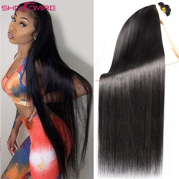 

Lace Wigs Bone Straight Human Hair Bundles Sheadmire 32 34 36 38 40inch 1 3 4 Pcs Deals Sale for Black Women Brazilian Remy 230314, Ombre color