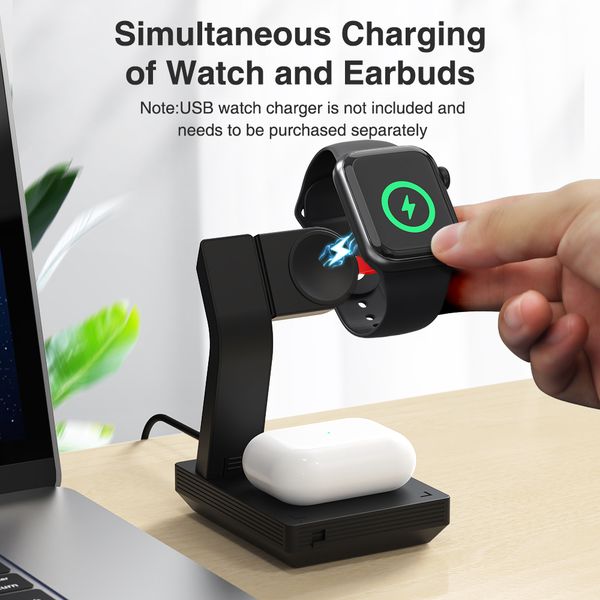 

Bip For Amazfit U GTS GTR 2 Smart Watch 3 in 1 Wireless Charger Stand Dock For Samsung Watch4 Active Huawei gt3 gt2 Accessories 4 gt gt