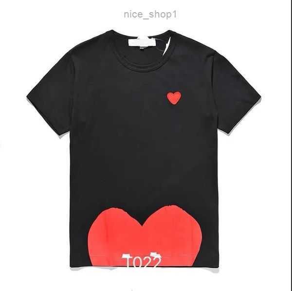 

men's t shirts cdgs mens play shirt commes short sleeve womens des badge garcons embroidery heart red 18 xly0, White;black