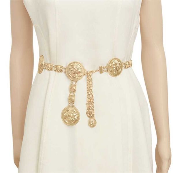 

designer belts 2023 gold chain belt belts for women waist ketting riem silver metal big coin cinturon mujer cummerbunds to7p factory outlet