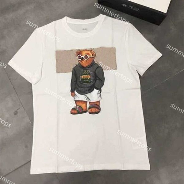 

cotton summer mens g g tshirt ucci designer goggle bear guitar bears luxury mens shirts short sleeves casual tee couple lovers clothing t301, White;black