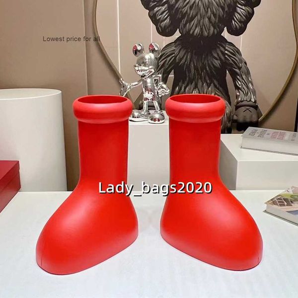 

mschf astro boy boots rain boot designer big red boots men women thick bottom non-slip booties rubber platform rain bootie oversized boots, Black