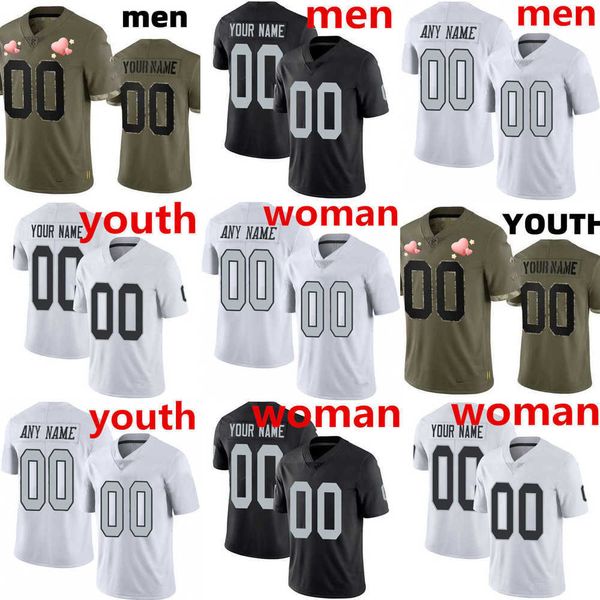 

football jersey las vegas''raiders''34 bo jackson 17 davante adams 4 derek carr 28 josh jacobs 83 darren waller 98 maxx, Black;red
