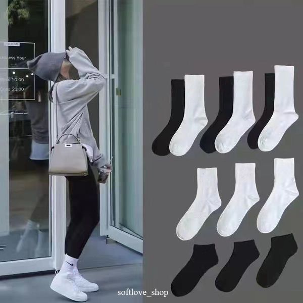 

mens socks wholesale sell all-match classic black white women men breathable cotton mixing football basketball sports ankle sock 12 color to