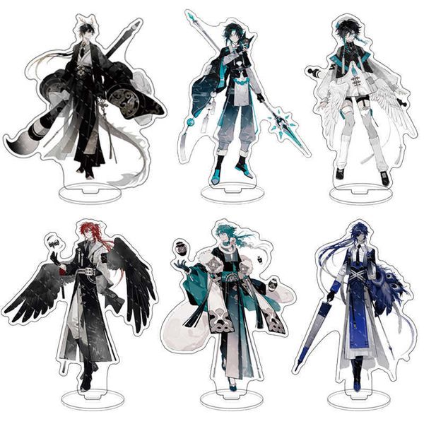 

keychains anime game genshin impact figure zhongli xiao baizhu acrylic stand cosplay model plate desk decor accessories keychain fan gifts l, Silver