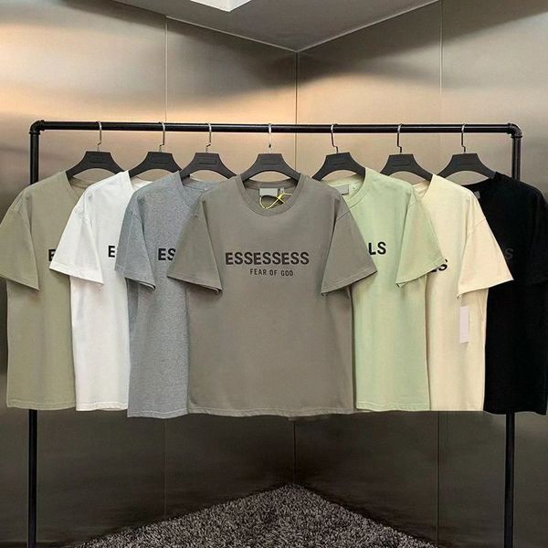 

summer t shirt men women designers essent tshirt fashion essentail casual t shirt street essentiel designer sleeve luxury hip hop streetwear, White;black