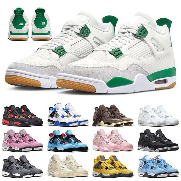 

2023 basketball shoes sb x pine green jumpman 4 men women fashion sneakers black cat lightning cactus jack red thunder pink violet ore sail