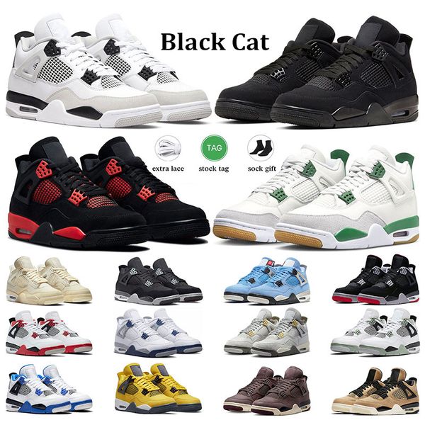 

2023 for men basketball shoes 4 4s women soprts sneakers military black cat pine green canvas university blue midnight navy sail mens traine