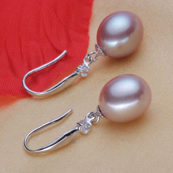 

charm yikalaisi natural freshwater pearl 925 sterling silver earrings jewelry for women 8-9mm pearl drop shape 4 colour aa230311, Golden