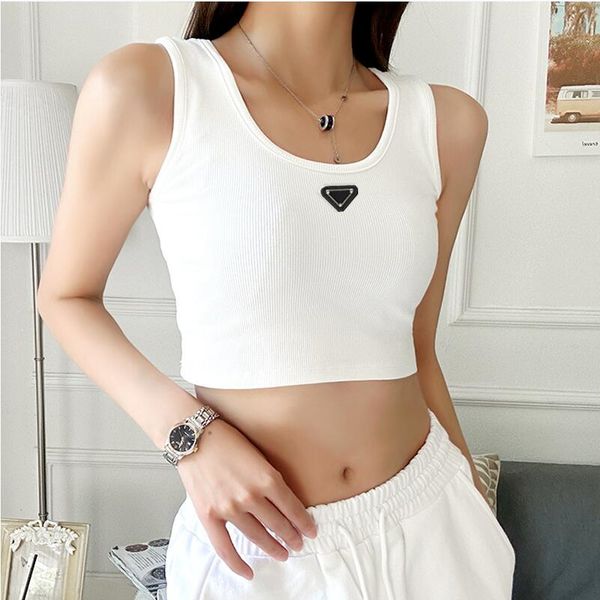 

p-ra fashion design womens tanks camis summer girls women girls sleeveless tanks crop athletic fitness running yoga shirt tank top, White