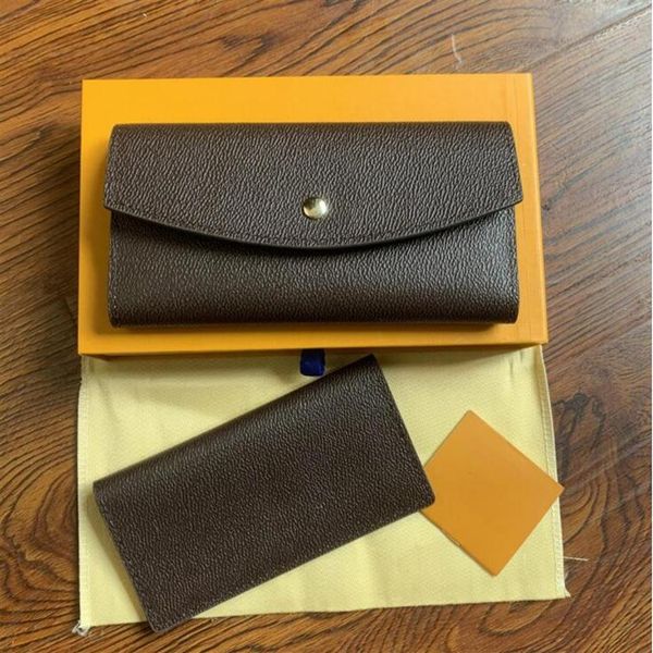 

2021 french designer ladies long checkbook wallet credit card po holder brown mono gram white checkered canvas leather324c, Red;black