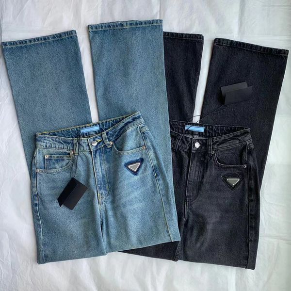 

women's designer vintage wash straight pants soft comfortable pants fashion spring summer black blue girls size s-l