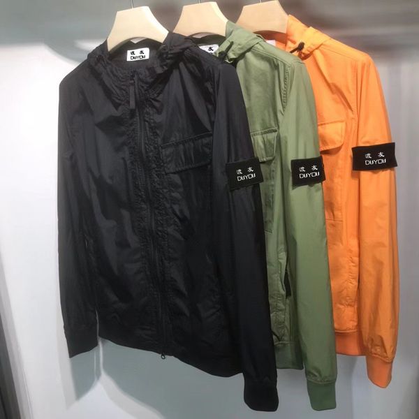 

duyou mens jackets windbreaker zip hooded sunscreen outerwear hip hop designer coats armband fashion spring and autumn waterproof parkas siz, Black;brown