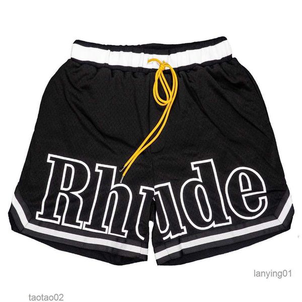 

designer men rh limited rhude shorts summer swim short knee length hip hop high street sports training beach pants mens elastic waistlcn4q0j, White;black