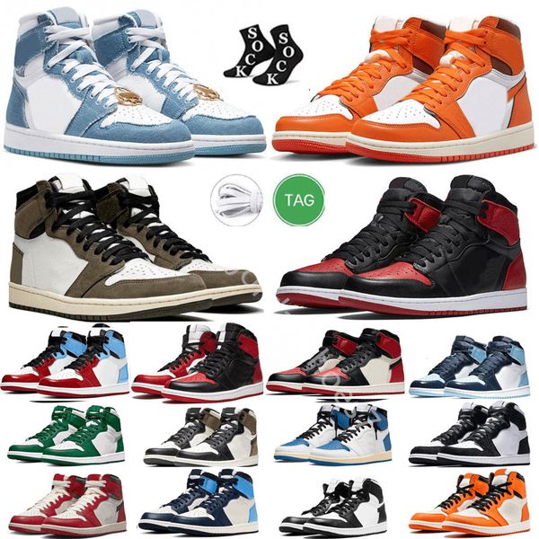 

off unc chicago lost found 1 basketball shoes pine green og homage jumpman high university blue black white bred patent men designer sneaker