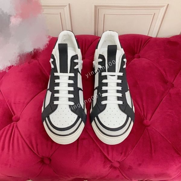 

2023 vintage casual shoes men women calfskin designer sneakers fashion increasing platform shoe leather trainers size35-45, Black