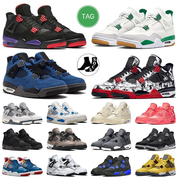

2023 new fashion jumpman 4 basketball shoes pine green 4s men women retro black cat 4s sneakers lightning encore tattoo cool grey raptors