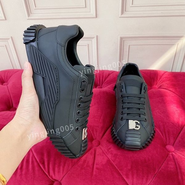 

new women sneaker shoes brushed leather trainers man technical rubber re-nylon white black runner sports lug sole casual walking