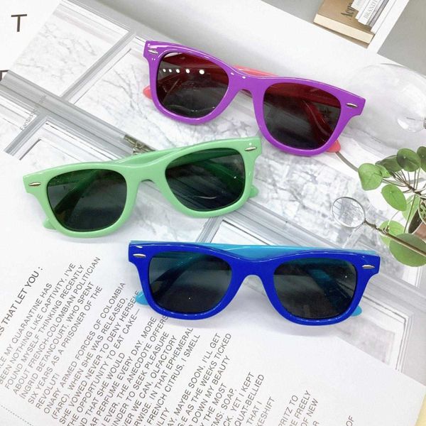 

fashion kids sunglasses silicone soft frame polarized travel anti glare eye, Blue