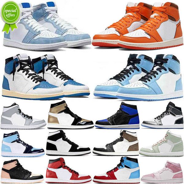 

2023 og 2022 jumpman 1 basketball shoes mens womens university blue og high 1s unc hyper royal homage to home sport designer sneakers, Black