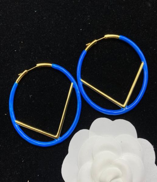 

women fashion hoop huggie earrings round color earing designer jewelry womens letters ear studs luxurys hoops d229081f1697620, Golden;silver