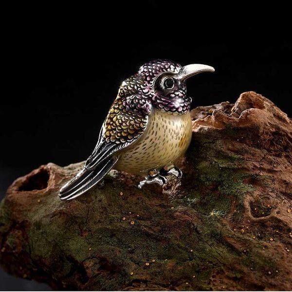 

pins brooches creative cute bird brooch exquisite enamel animal brooch fashionable ladies new year jewelry giftl230315, Gray