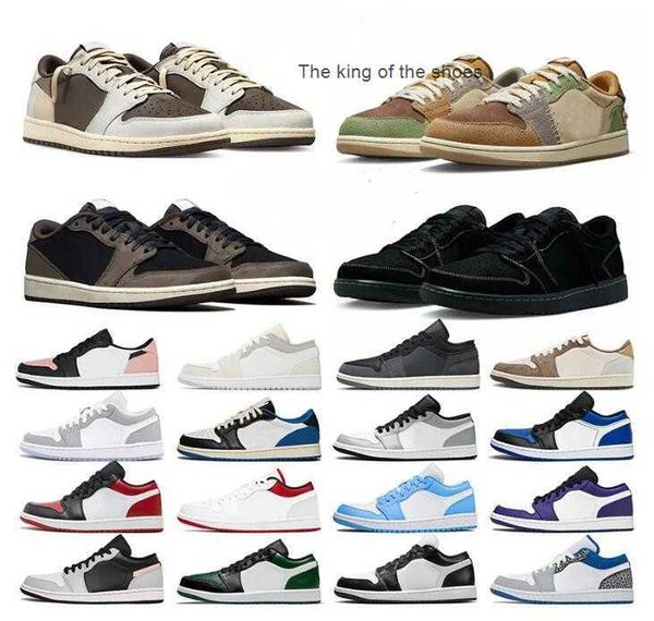 

2023 og jumpman 1 low basketball shoes reverse mocha 1s black phantom cactus jack dark mochas fragment wolf grey unc womens mens trainers sn