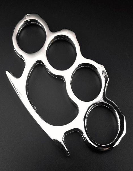 

martial zinc alloy arts fighting metal finger tiger four fist clasp ring hand iron brace 1i7p5641783, Silver