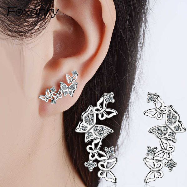 

charm anry new terndy butterfly handmade d earrings silver color crystal earring for women couples party jewelry gifts l230315, Golden