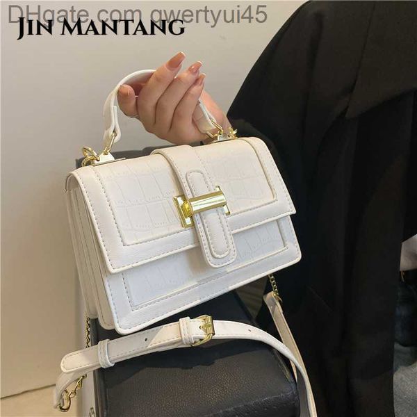 

qwertyui45 totes stone pattern square tote bag 2023 fashion new pu leather women's designer handbag chain shoulder messenger bag sac 03