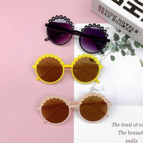 

fashion kids sunglasses round frame applique cute baby uv protection glasses, Blue