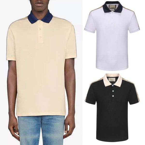 

hommes man polo shirt pique striped shorts sleeves stretch cotton turn neck, White;black