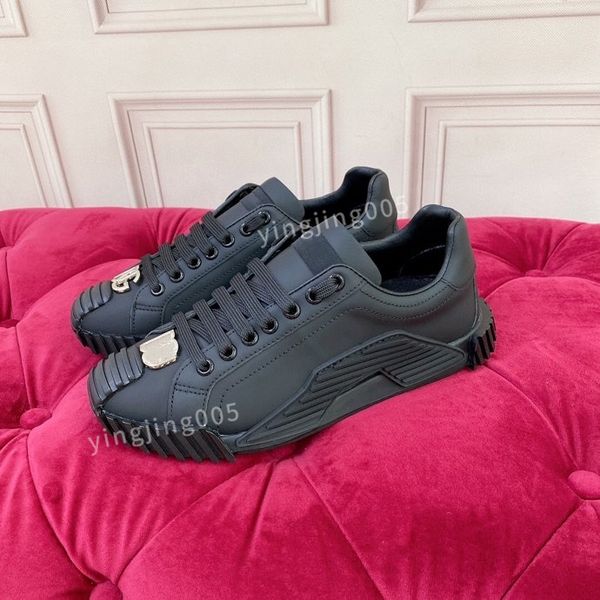 

2023new women sneaker shoes brushed leather trainers man technical rubber re-nylon white black runner sports lug sole casual walking