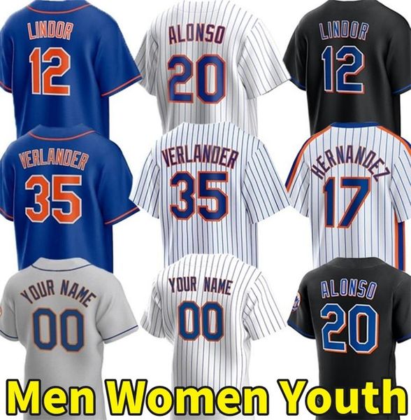 

35 justin verlander pete alonso baseball jerseys francisco lindor edwin diaz jeff mcneil max scherzer starling marte senga kodai brandon, Blue;black
