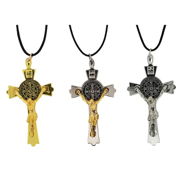 

fashion jewelry religious charms necklace custom stainless steel cross pendant necklace, Silver