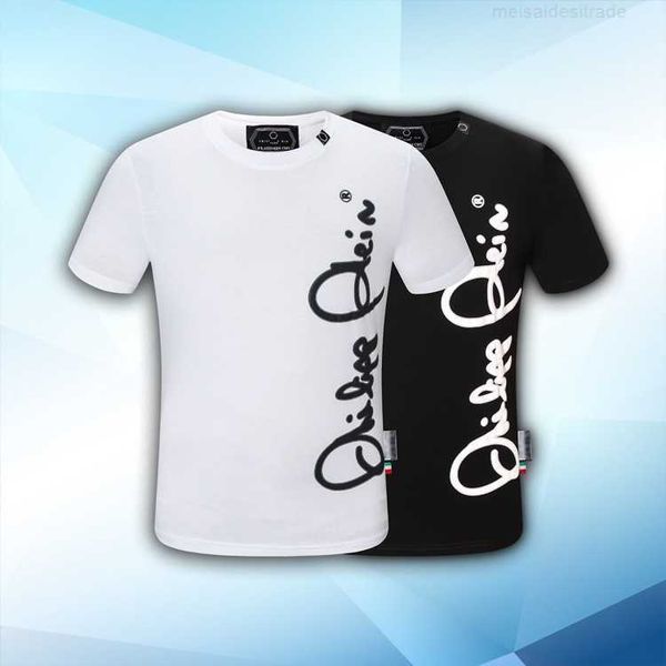 

luxury philippuep lein philippuepe brand summer pp men's short sleeve printed cotton t-shirt drill desigers, White;black