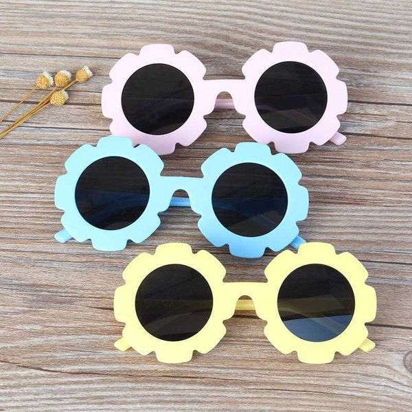 

childrens cartoon sunglasses frame frosted cute male and female baby flower, Blue