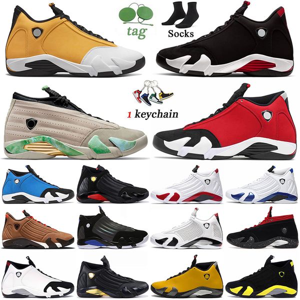 

2023 bred 14s basketball shoes men jumpman 14 ginger candy cane winterized gym red blue desert sand defining moments hyper royal mens traine