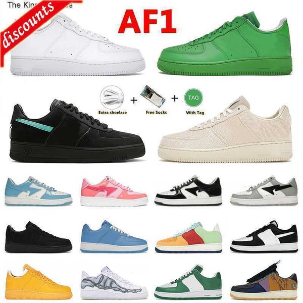 

2023 new 2023 mens women running shoes af1 sneakers stussys airforce 1 x tiffany cut low 07 triple white bapesta skate dhgates platform men