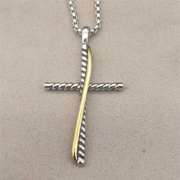 

diamond gold 925 sliver x necklaces designers women cross necklace zircon nightclub girl fashion retro hip-hop pendant luxury designer jewel, Silver